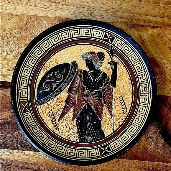 Greek Pottery Warrior Goddess Motif | Vintage Classical Replica - Picture 7 of 7